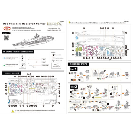 METAL EARTH 3D puzzle Letadlová loď USS Theodore Roosevelt CVN-71 (ICONX) 117905