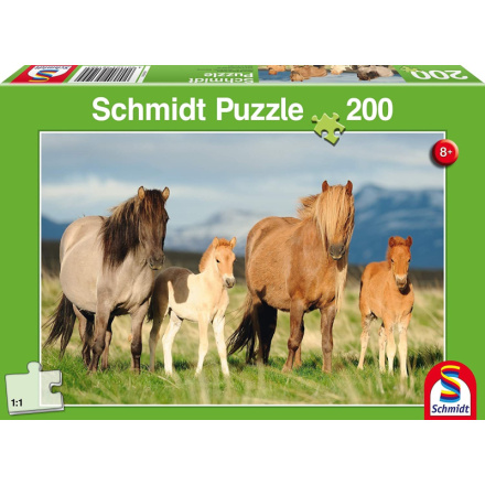 SCHMIDT Puzzle Koňská rodina 200 dílků 118446