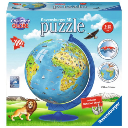 RAVENSBURGER 3D Puzzleball Dětský globus se zvířátky (anglický) 180 dílků 118508