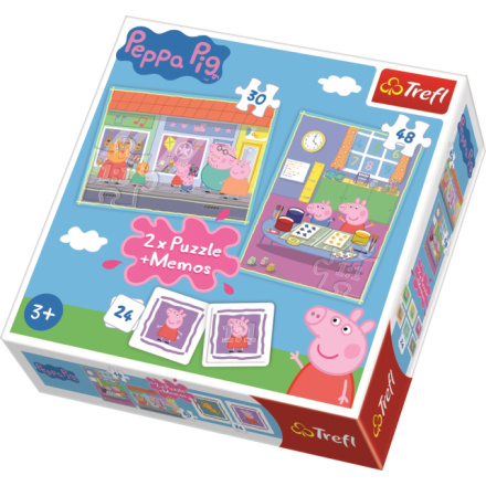 TREFL Sada 3v1 Prasátko Peppa (2x puzzle + pexeso) 118606