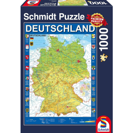 SCHMIDT Puzzle Mapa Německa 1000 dílků 118655