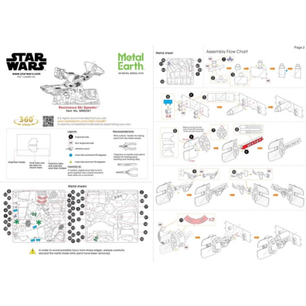 METAL EARTH 3D puzzle Star Wars: Resistance Ski Speeder 120812