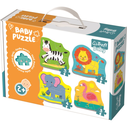 TREFL Baby puzzle Zvířata na safari 4v1 (3,4,5,6 dílků) 122584