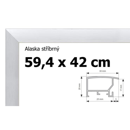 BFHM Alaska hliníkový rám na puzzle 59,4x42cm - stříbrný 123019