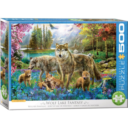 EUROGRAPHICS Puzzle Vlčí rodina u jezera XL 500 dílků 123702