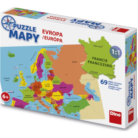 DINO Puzzle Mapy: Evropa 69 dílků 123982