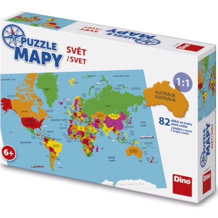 DINO Puzzle Mapy: Svět 82 dílků 124096