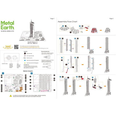 METAL EARTH 3D puzzle Apollo Saturn V s rampou 124865