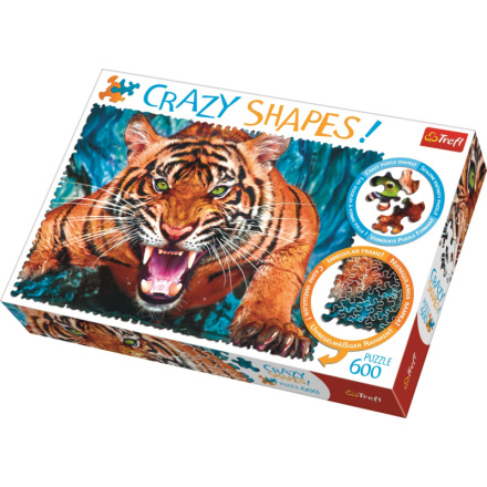 TREFL Crazy Shapes puzzle Útok tygra 600 dílků 125429