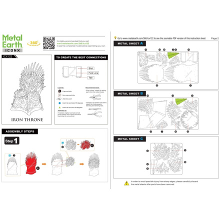 METAL EARTH 3D puzzle Hra o trůny: Železný trůn (ICONX) 127130