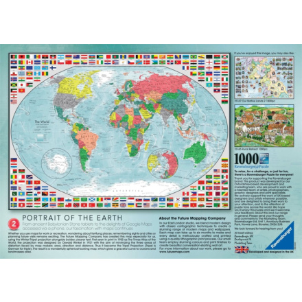 RAVENSBURGER Puzzle Barevná mapa světa 1000 dílků 128937