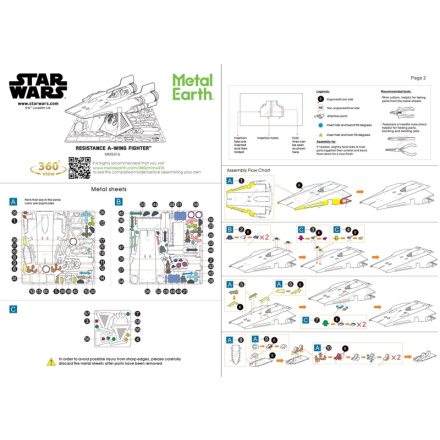 METAL EARTH 3D puzzle Star Wars: Resistance A-Wing Fighter 132045