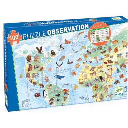 DJECO Puzzle Observation: Zvířata z celého světa 100 dílků 133022