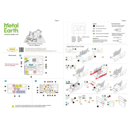 METAL EARTH 3D puzzle Ford model T 1908 (červený) 134358