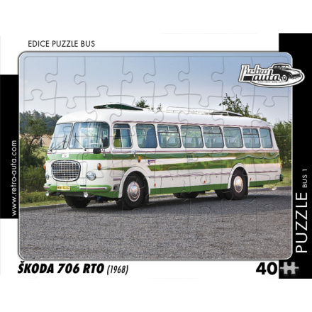 RETRO-AUTA Puzzle BUS č.1 Škoda 706 RTO (1968) 40 dílků 135009