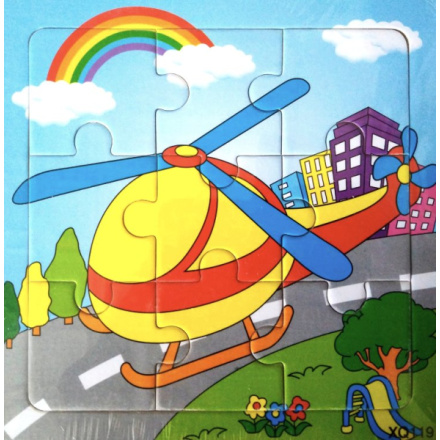 Dřevěné puzzle Helikoptéra 9 dílků 135292