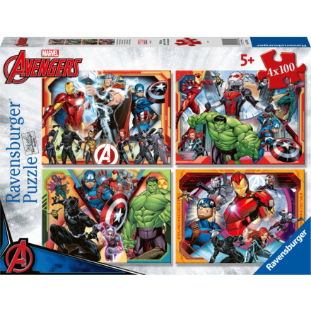 RAVENSBURGER Puzzle Mocní Avengers 4x100 dílků 135618