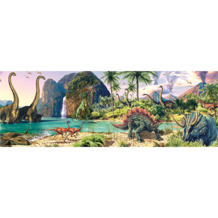 Panoramatické puzzle Dinosauři u jezera 150 dílků 137555