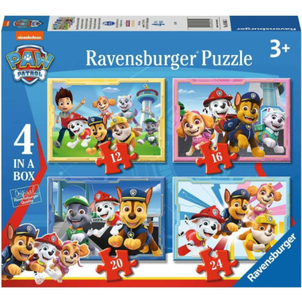 RAVENSBURGER Puzzle Tlapková patrola 4v1 (12, 16, 20, 24 dílků) 138684