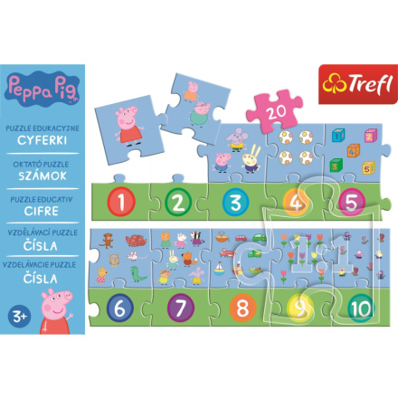 TREFL Vzdělávací puzzle Čísla Prasátko Peppa 20 dílků 139771