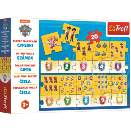 TREFL Vzdělávací puzzle Čísla Tlapková patrola 20 dílků 139792