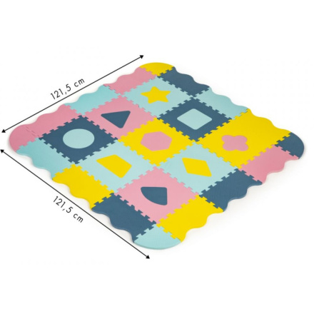 ECOTOYS Pěnové puzzle Tvary pastelové SX s okraji 140095, 25dílů
