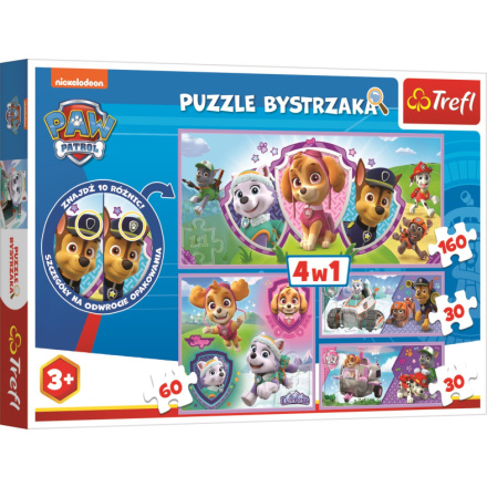 TREFL Puzzle s hledáním rozdílů Tlapková patrola 4v1 (30,30,60,160 dílků) 140182