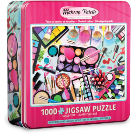EUROGRAPHICS Puzzle v plechové krabičce Paleta barev: Makeup 1000 dílků 140799