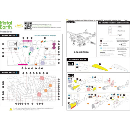 METAL EARTH 3D puzzle Lockheed Martin P-38 Lightning (ICONX) 140971