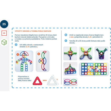 MAGFORMERS Výukové karty Geometrie 3: 2D a 3D geometrie 141576