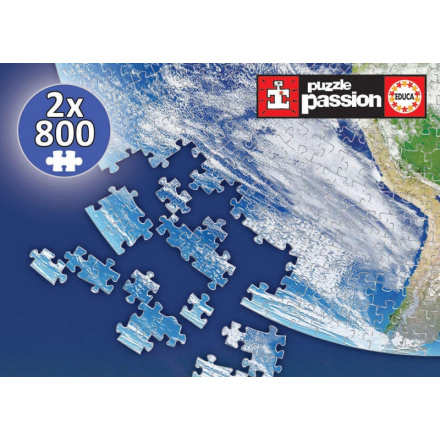 EDUCA Kulaté puzzle Planeta Země 2x800 dílků 141802