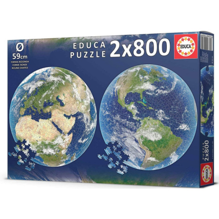 EDUCA Kulaté puzzle Planeta Země 2x800 dílků 141802