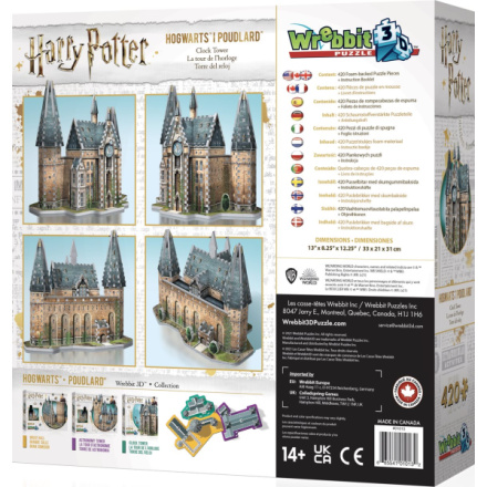 WREBBIT 3D puzzle Harry Potter: Bradavice, Hodinová věž 420 dílků 141917