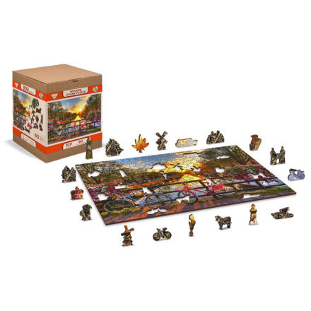 WOODEN CITY Dřevěné puzzle Kola v Amsterdamu 2v1, 150 dílků EKO 141933