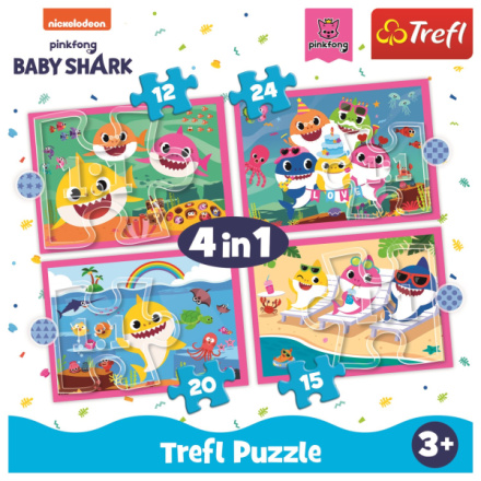 TREFL Puzzle Baby Shark: Rodina 4v1 (12,15,20,24 dílků) 142593