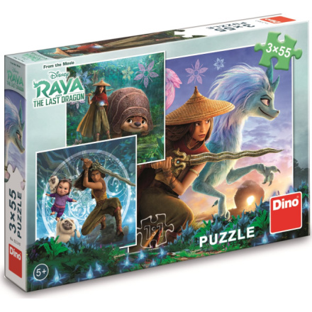 DINO Puzzle Raya a kamarádi 3x55 dílků 142701