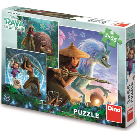 DINO Puzzle Raya a kamarádi 3x55 dílků 142701