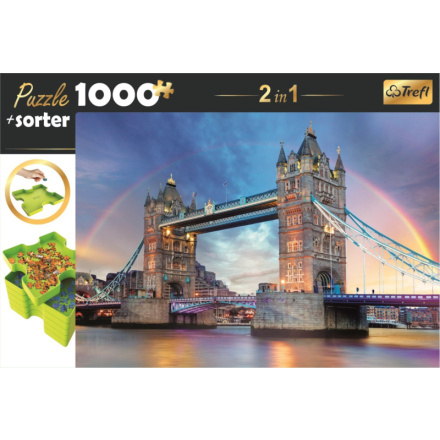 TREFL Puzzle s třídičem 2v1 Tower Bridge, Londýn 1000 dílků 143538