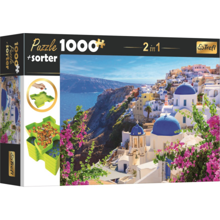 TREFL Puzzle s třídičem 2v1 Santorini, Řecko 1000 dílků 143543