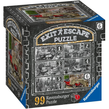 RAVENSBURGER Únikové EXIT puzzle Strašidelné sídlo 6: V garáži 99 dílků 143589