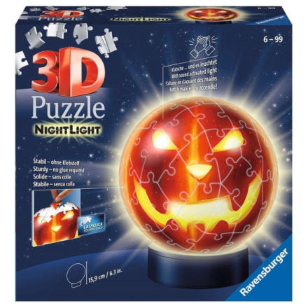 3D Svítící puzzleball Dýňová hlava 74 dílků 143593