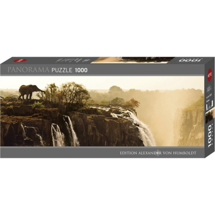 HEYE Panoramatické puzzle Slon (Viktoriiny vodopády, Zambie) 1000 dílků 1436
