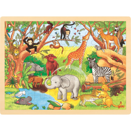 GOKI Dřevěné puzzle Afrika 48 dílků 143780