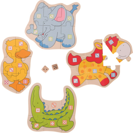 GOKI Puzzle hra s kostkami Zvířátka 144128