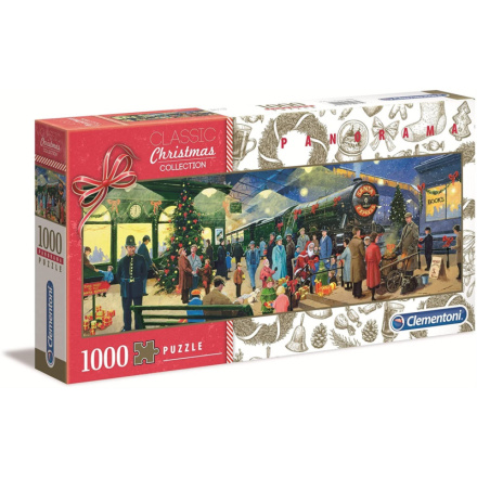 CLEMENTONI Panoramatické puzzle Vánoční kolekce: Santa 1000 dílků 144327