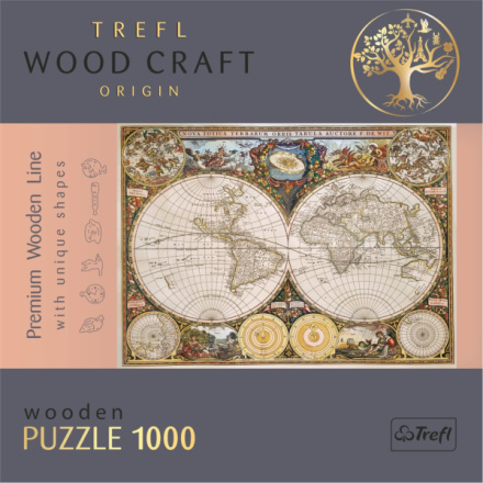 TREFL Wood Craft Origin puzzle Antická mapa světa 1000 dílků 144387