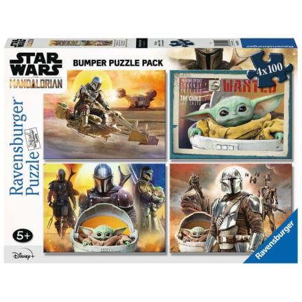 RAVENSBURGER Puzzle Star Wars: Mandalorian 4x100 dílků 145244
