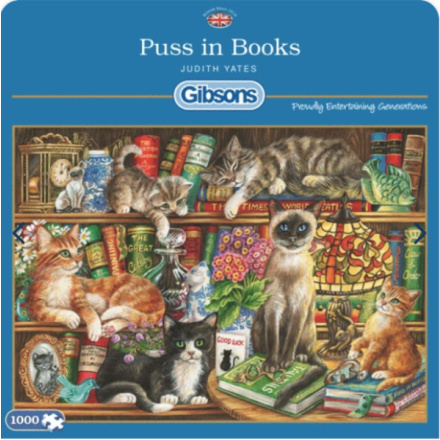 GIBSONS Puzzle Kočky v knihách 1000 dílků 145366