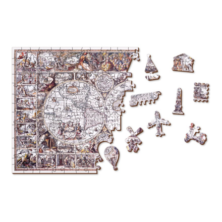 WOODEN CITY Dřevěné puzzle Mapa doby objevů 2v1, 505 dílků EKO 145437