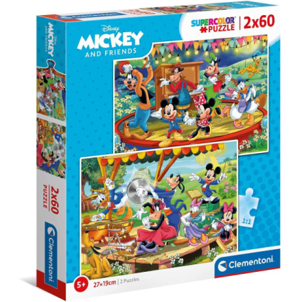 CLEMENTONI Puzzle Mickey a přátelé 2x60 dílků 145568
